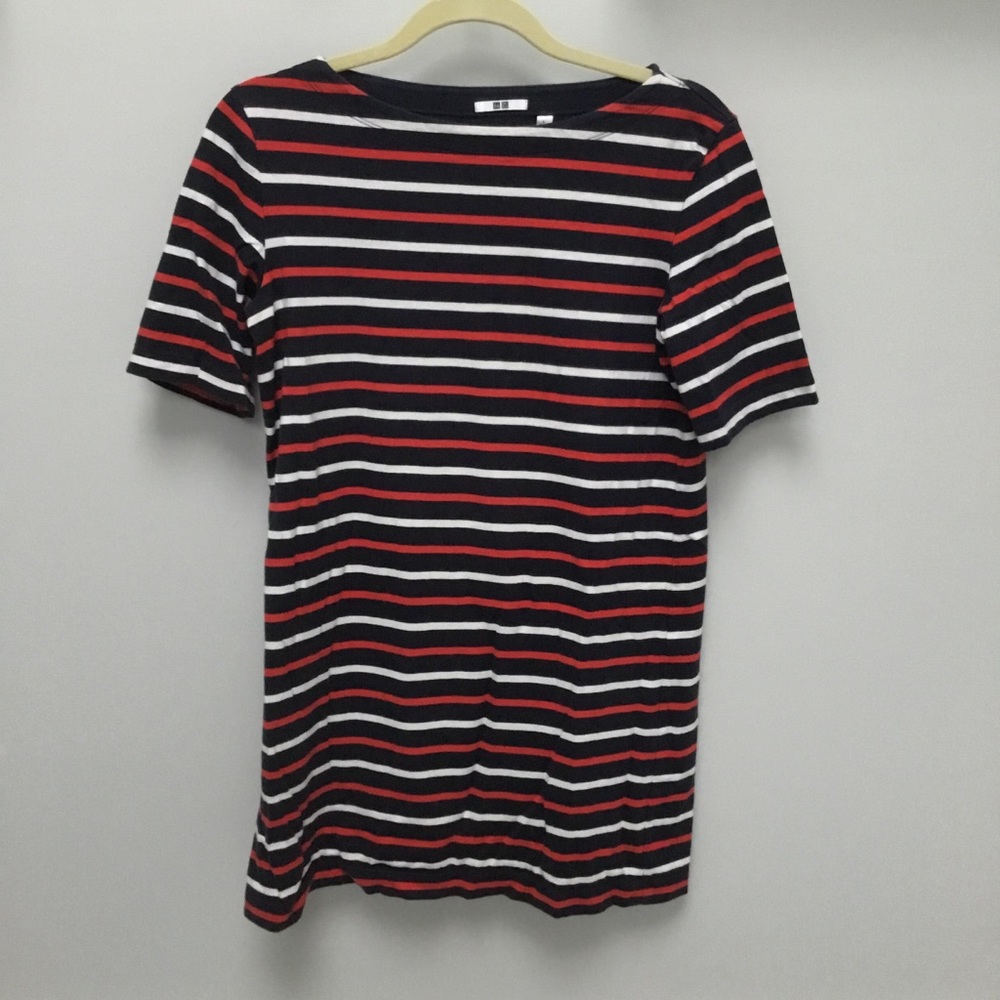 EUC Uniqlo Nautical Striped Long T-Shirt